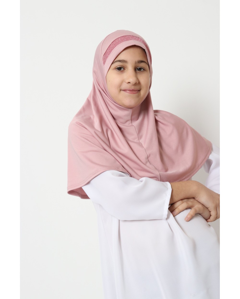 Hijab à enfiler pour fille paillettes