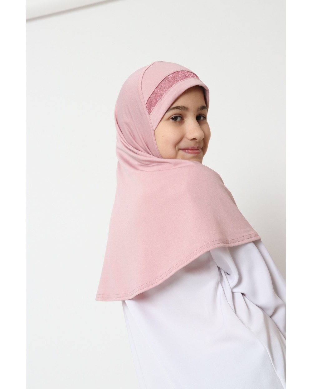Hijab à enfiler pour fille paillettes