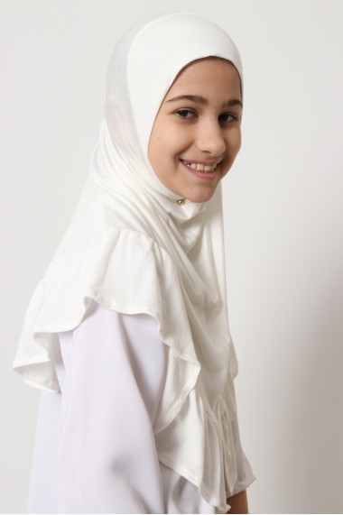 Girls ruffled slip-on hijab