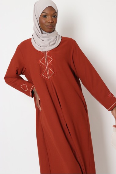 Abaya with zipper Sultana embroidery