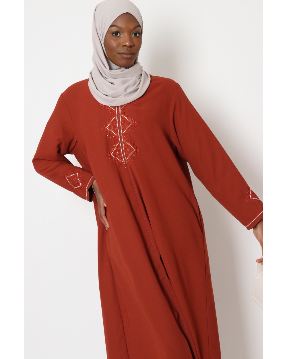 Abaya with zipper Sultana embroidery