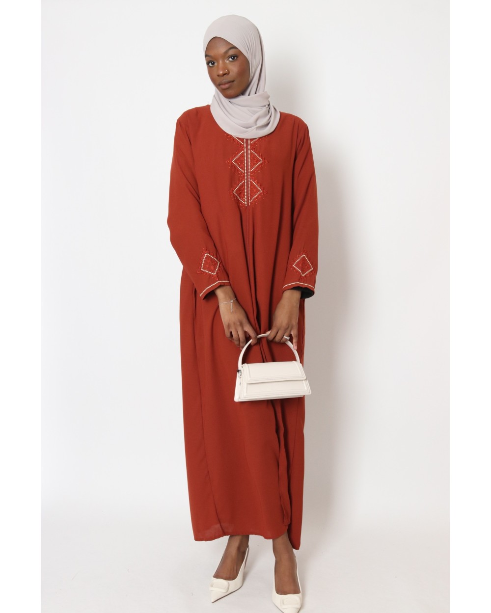 Abaya with zipper Sultana embroidery