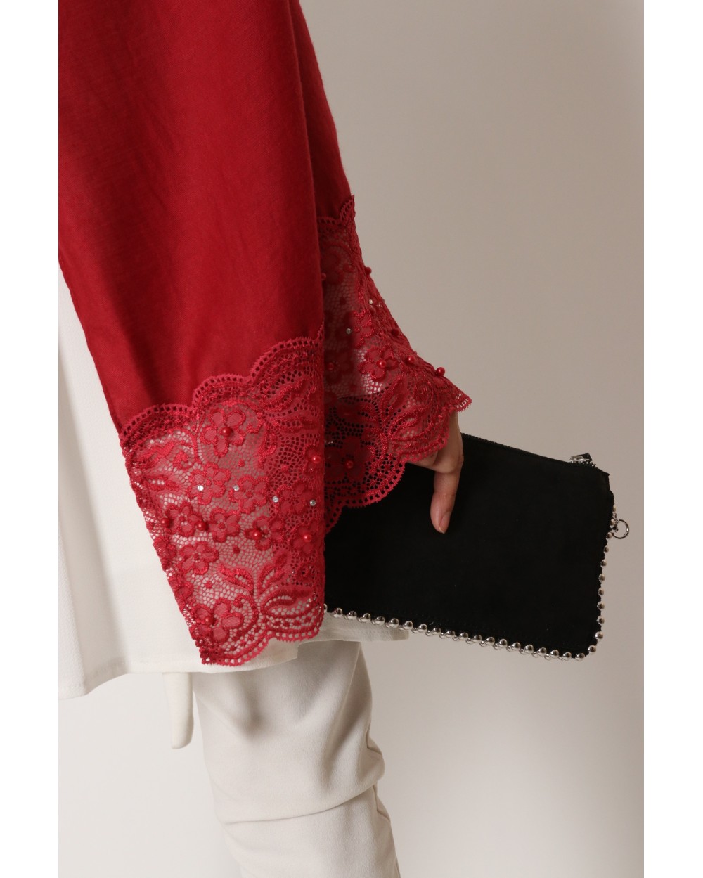 Maxi Hijab Winter dentelle et perles