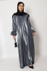 Puff sleeve metallic dress