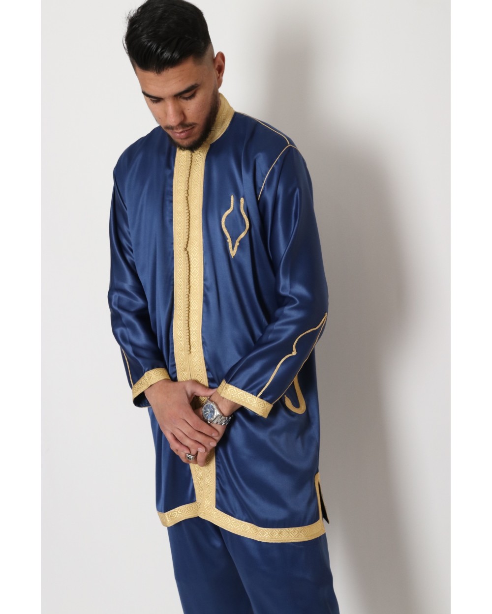 Jabador homme marocain Marine / Doré