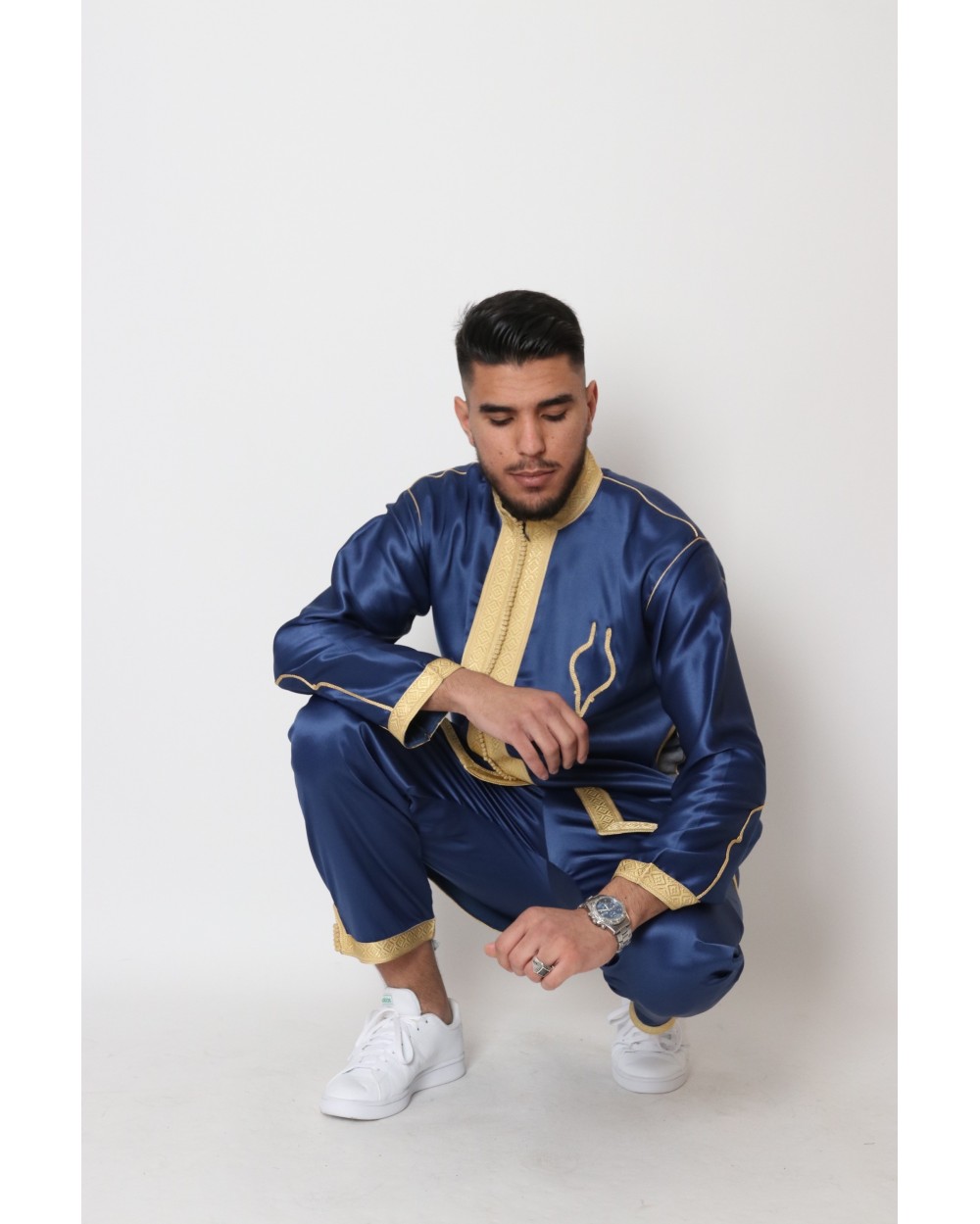 Jabador homme marocain Marine / Doré