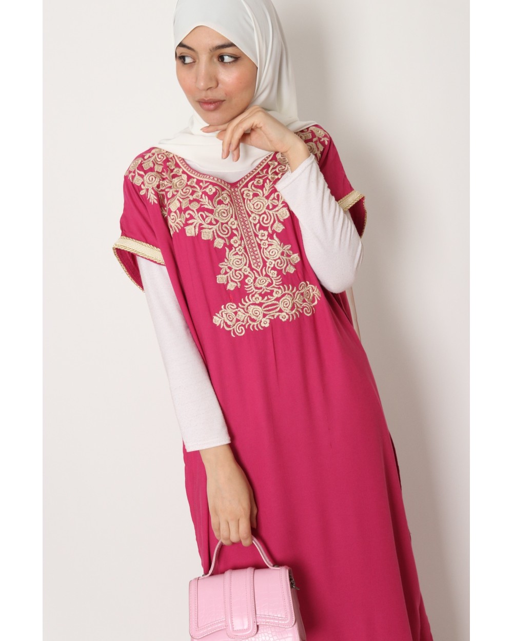 Embroidered Nourah house dress