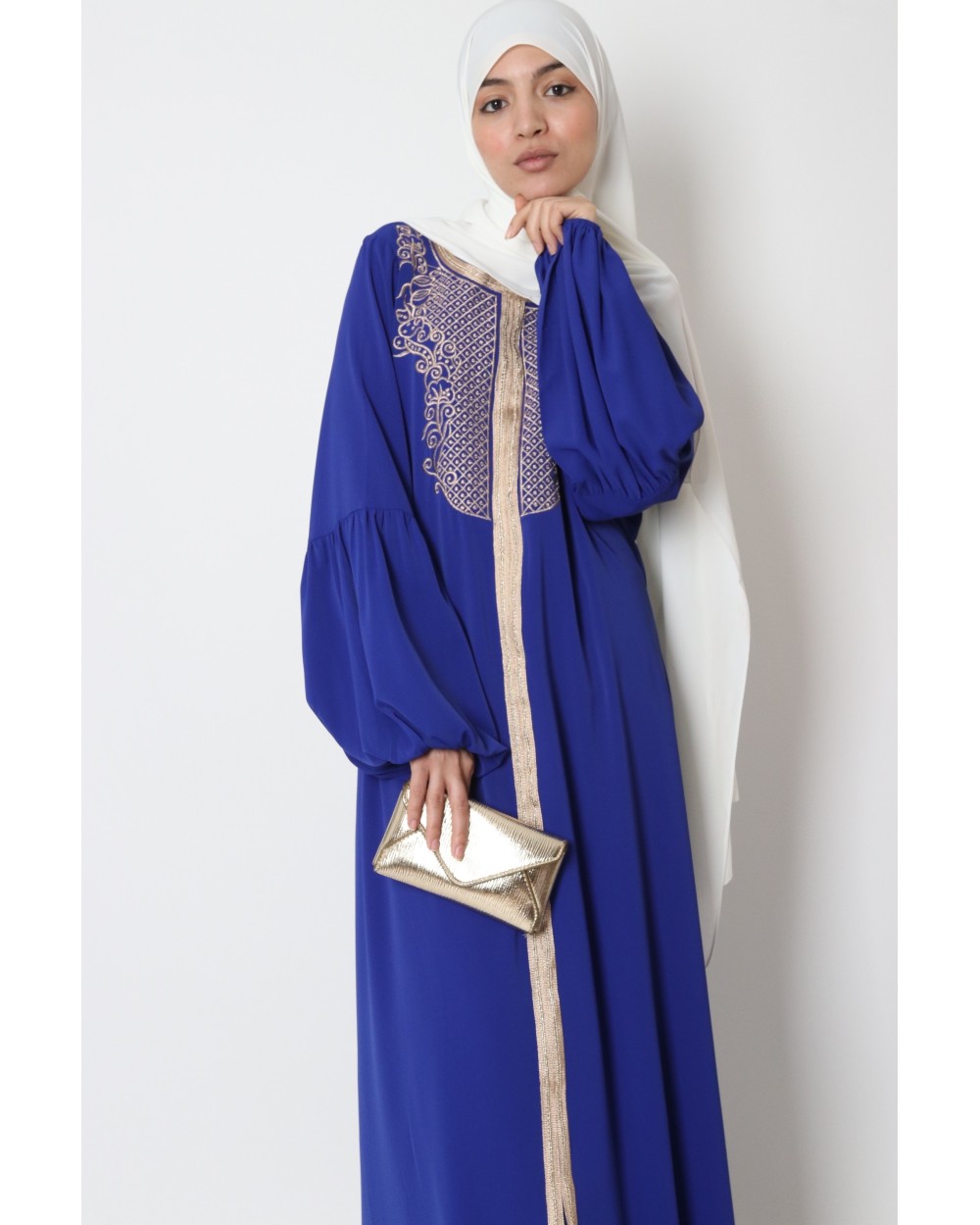 Abaya Marwa broderie dorée plastron Oumi
