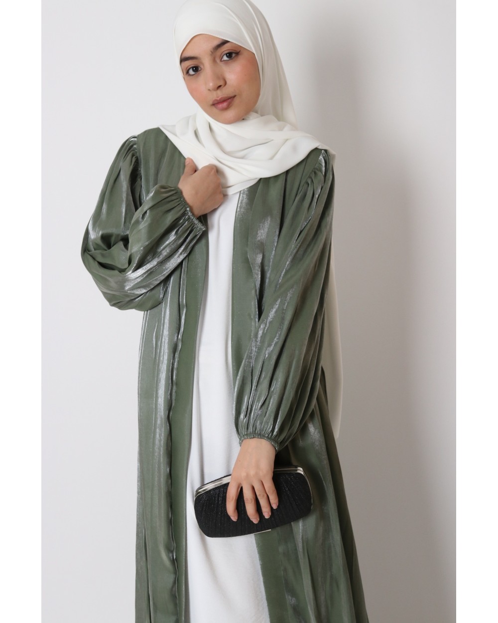 Kimono manches bouffantes satiné