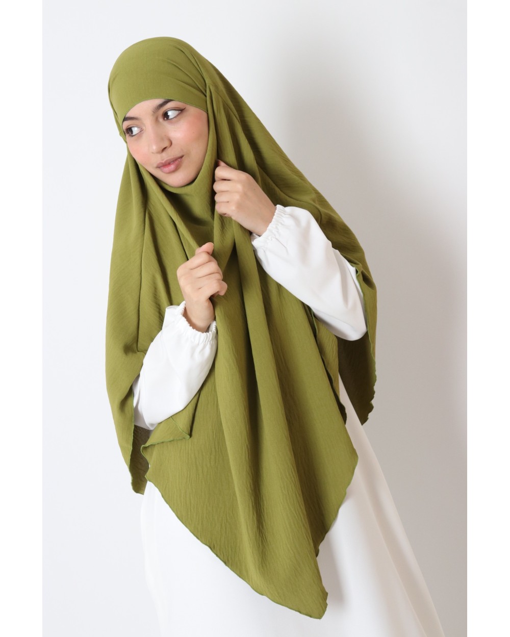 Er is behoefte aan mat woestenij Hijab Khimar pointed cut cheap muslim woman modest veil legislated Color  Pistachio Color Pistachio