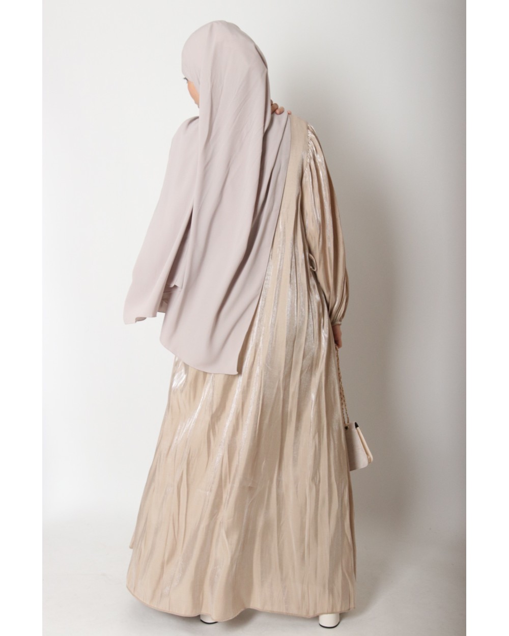 Satin puff sleeve kimono