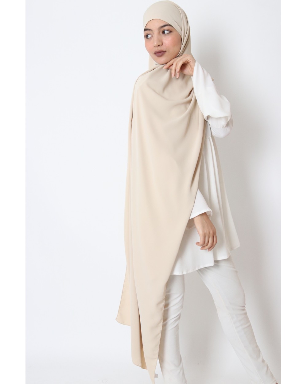 Hijab à nouer en soie de médine