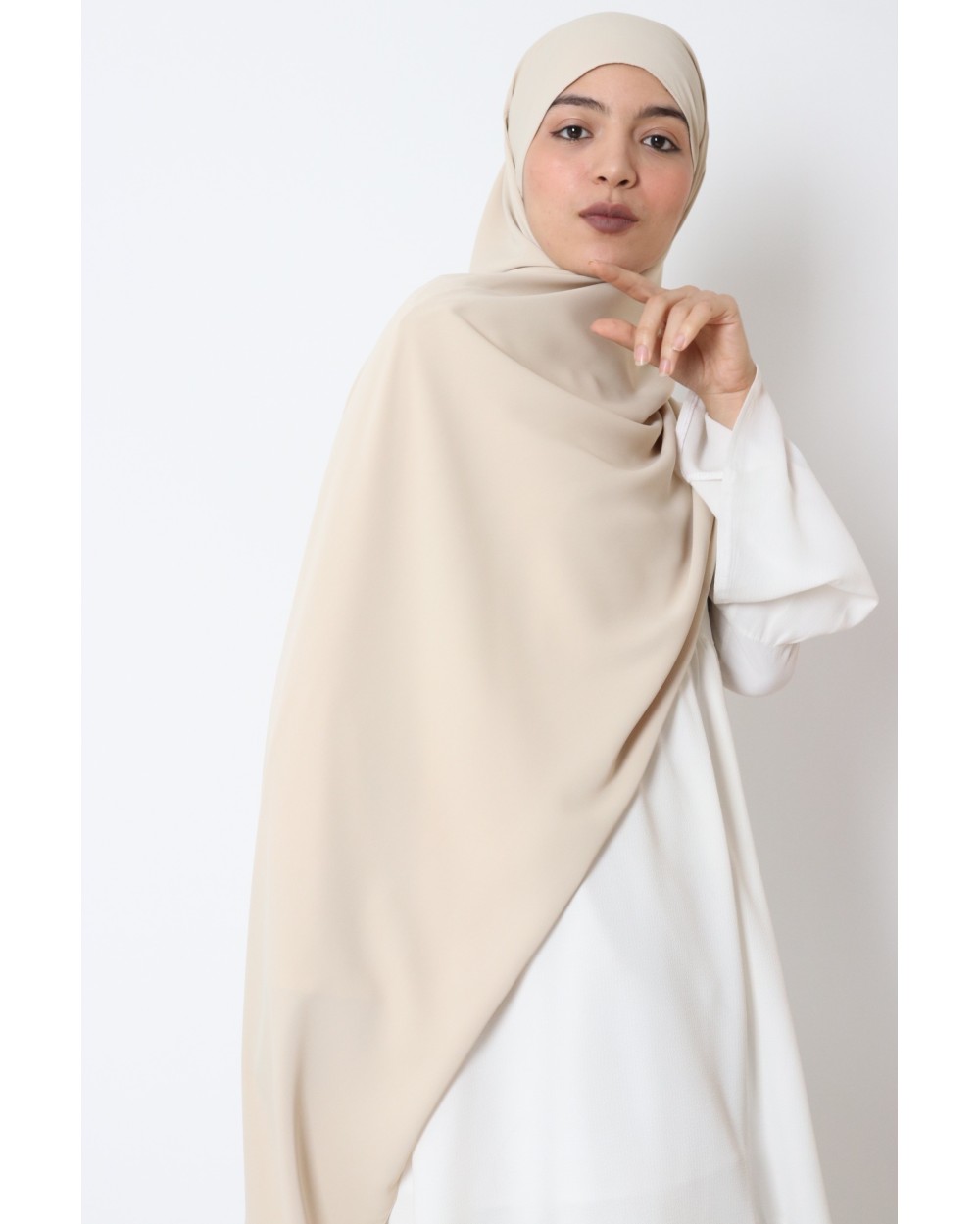 Hijab à nouer en soie de médine