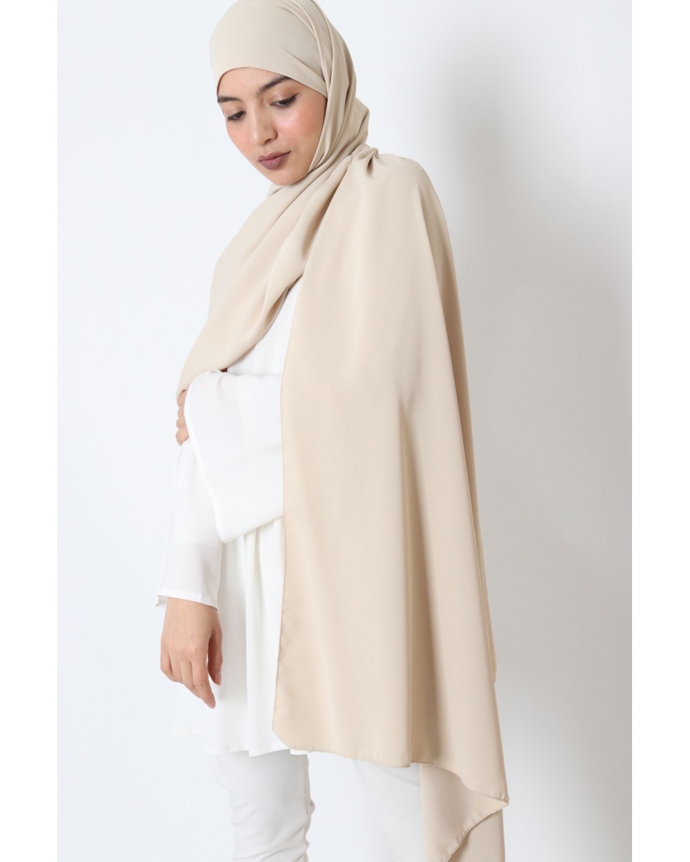 Hijab à nouer en soie de médine