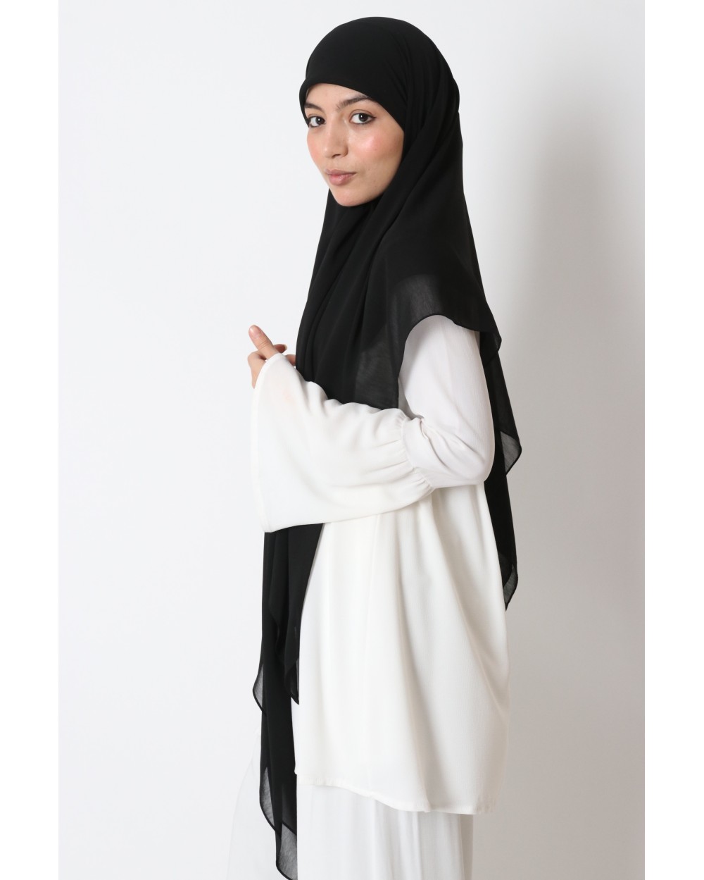 Hijab mousseline carré Nissa 150cm