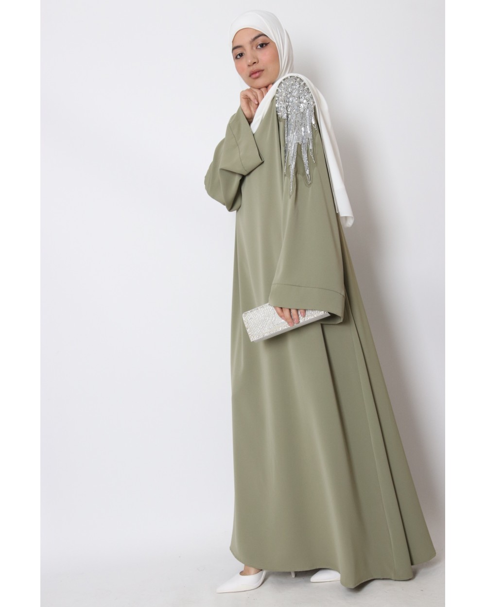 Abaya robe bijoux épaule