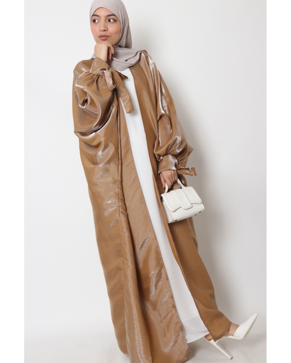 Kimono oversize Satin avec noeud