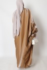 Satin oversized kimono with bow