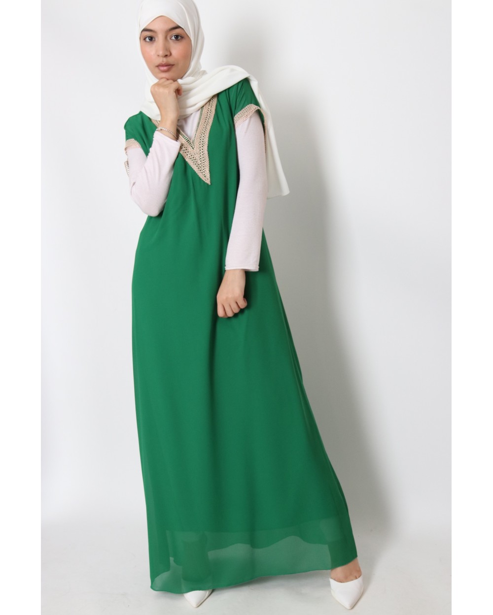 V-neck sleeveless underdress