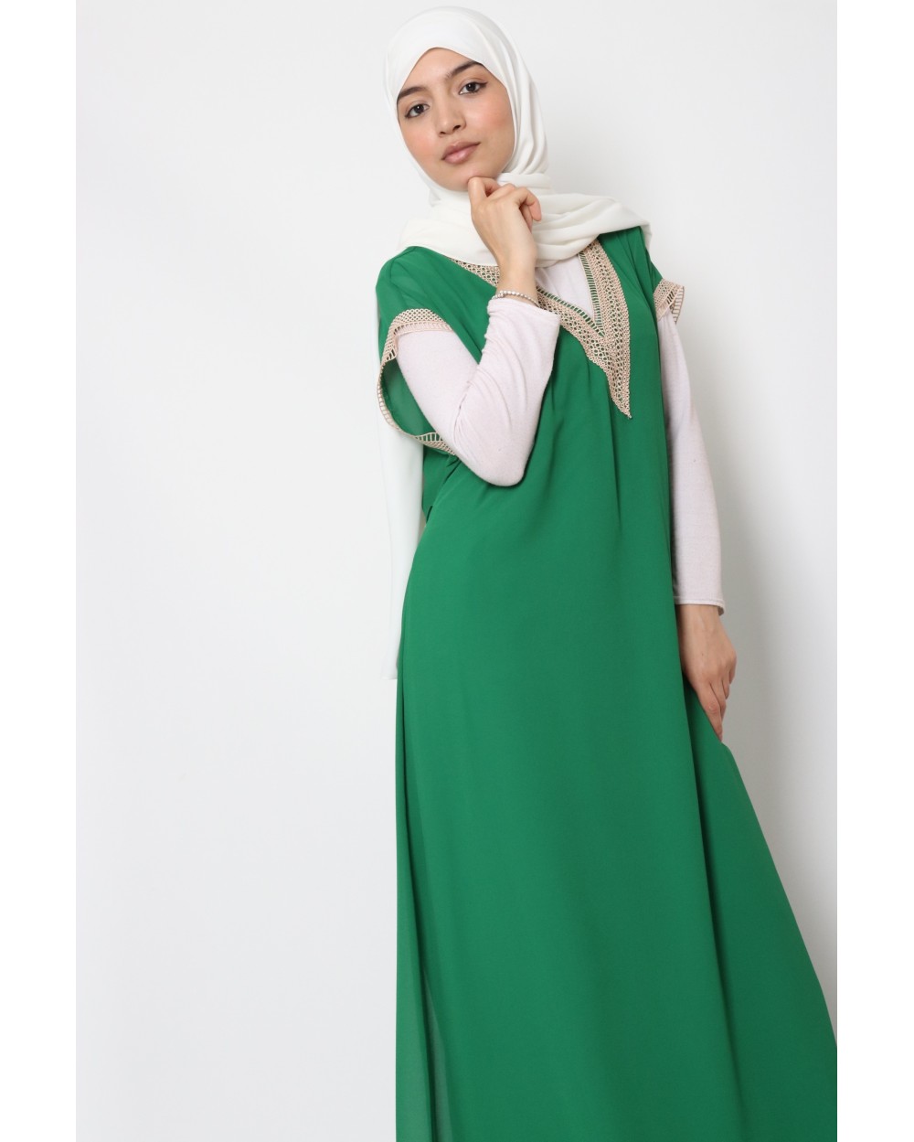 V-neck sleeveless underdress