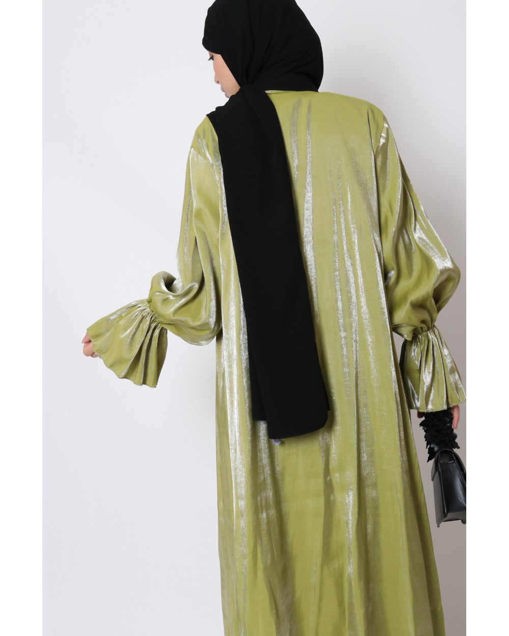 Kimono satiné manches volant