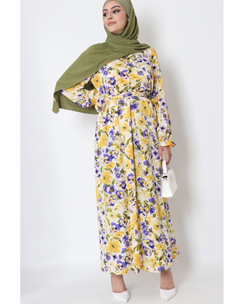 Flower dress with belt