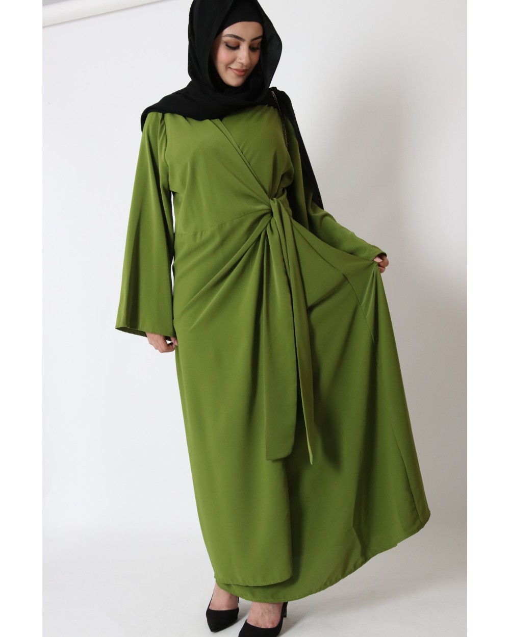 Robe kimono cache cœur soie de Médine