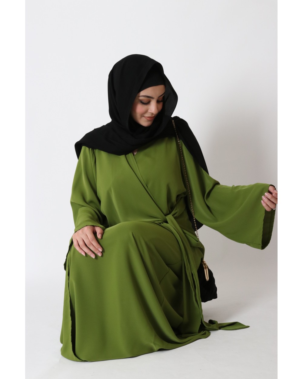 Robe kimono cache cœur soie de Médine