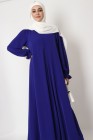 V-neck dress with buttons and ruffled sleeves