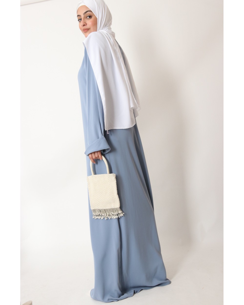 Tall Lapel Sleeve Abaya Plus Size