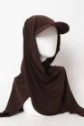 Hijab à enfiler avec casquette intégrée