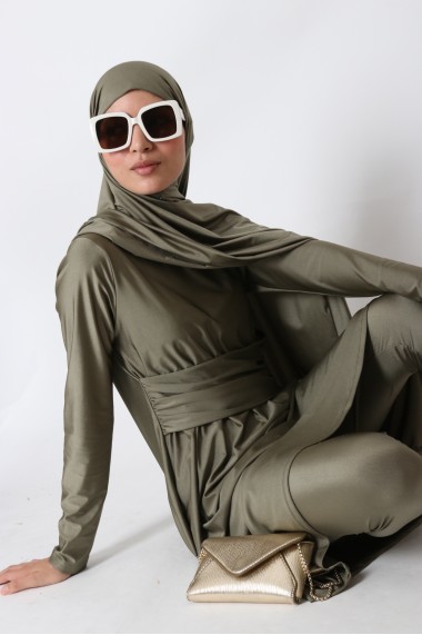 Burkini Femme 3 Pièces - Maillot De Bain Islamique Pudique Avec Hijab, Protection UV, Grande Taille