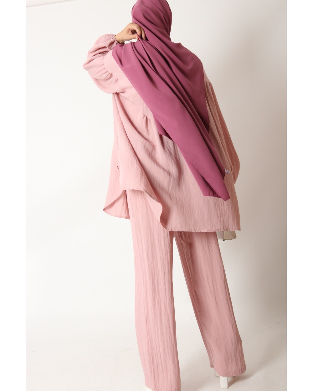 Puff sleeve linen effect set