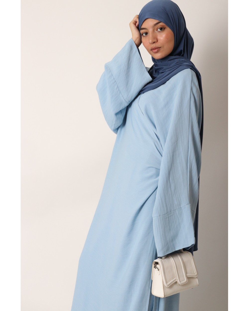 Linen wrap kimono dress