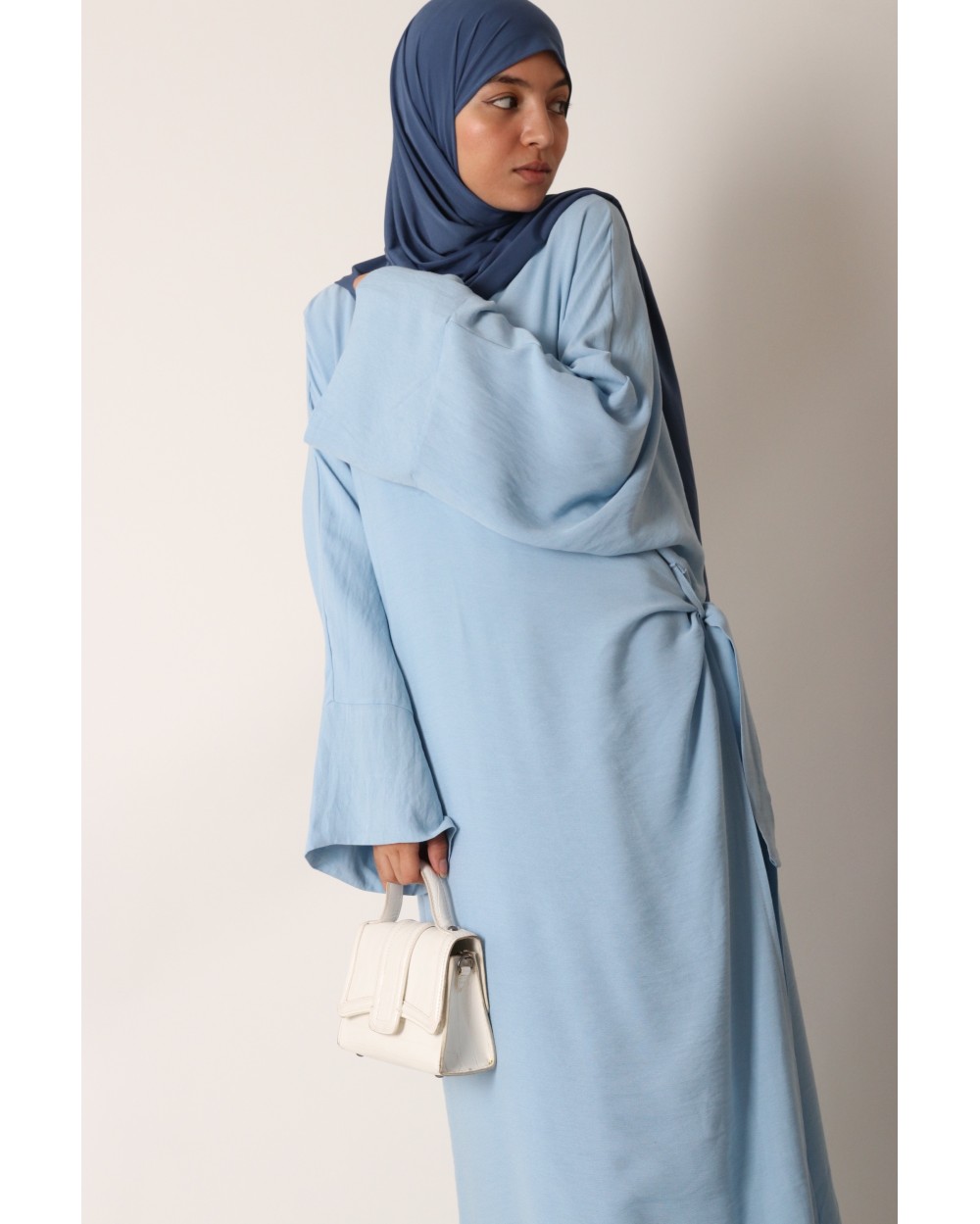 Linen wrap kimono dress