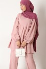 Puff sleeve linen effect set