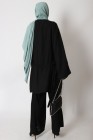 Linen-effect kimono lapel and pants set