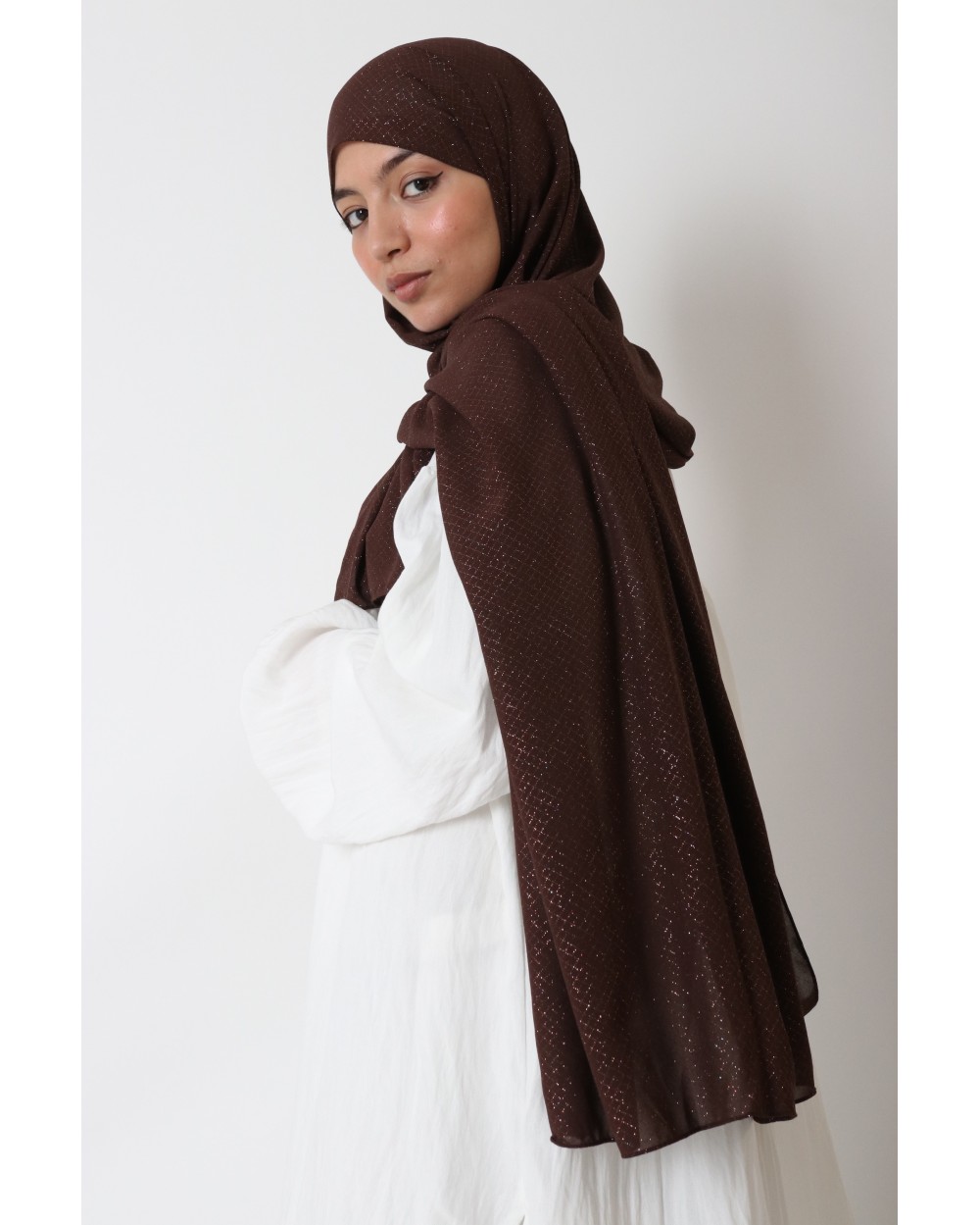 Hijab carreaux paillettés