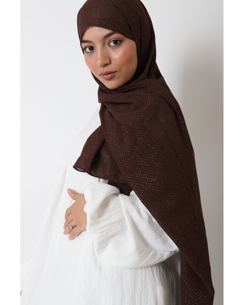 Hijab carreaux paillettés