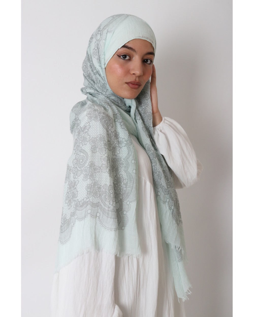 Maxi Hijab imprimé dentelle