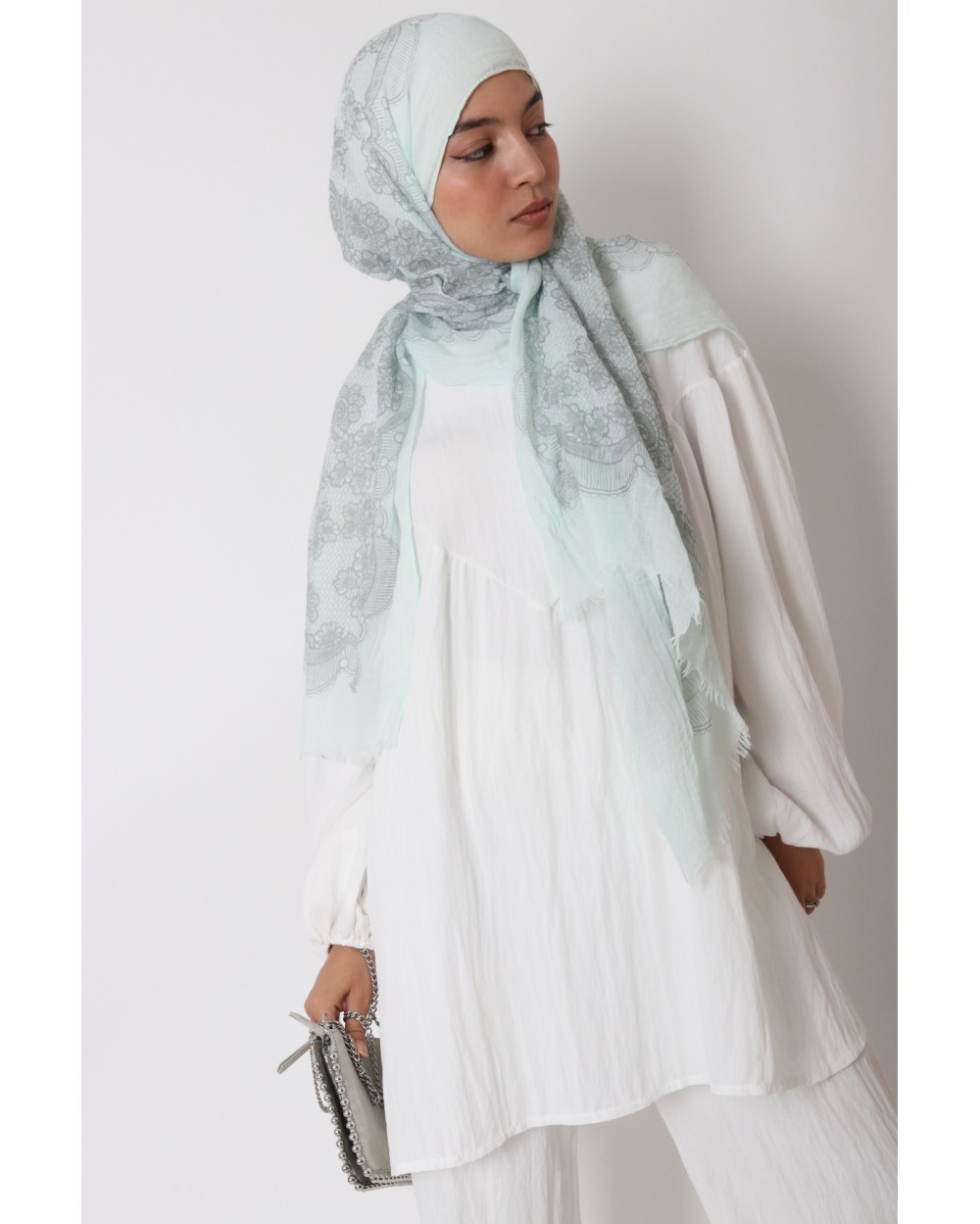 Maxi Hijab imprimé dentelle