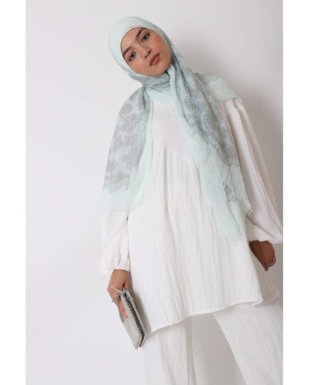 Maxi Hijab imprimé dentelle