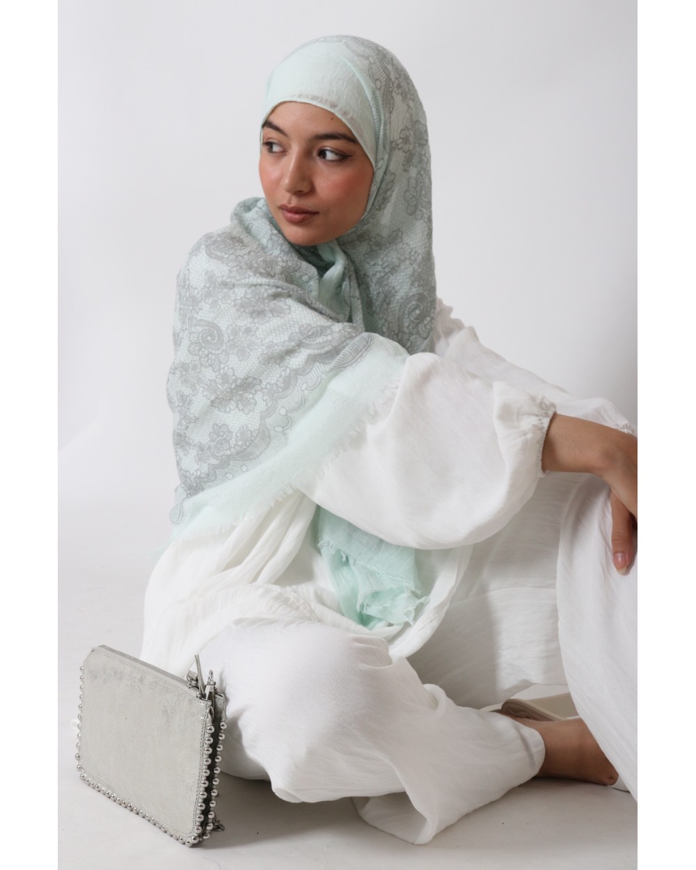 Maxi Hijab imprimé dentelle
