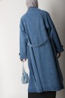 Long denim trench coat