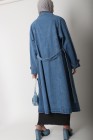 Long denim trench coat