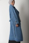 Long denim trench coat