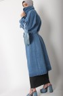Long denim trench coat
