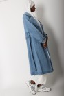 Long denim trench coat