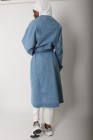Long denim trench coat