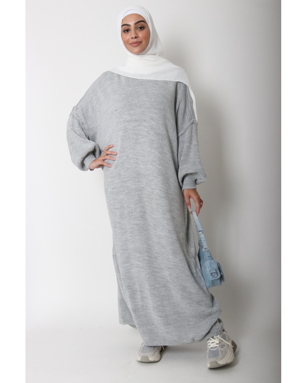 Robe pull longue en maille